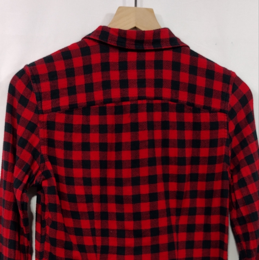 Denim & Supply Ralph Lauren Plaid Tomboy Fit Button Shirt Womens S Red Black 90s - Picture 7 of 8